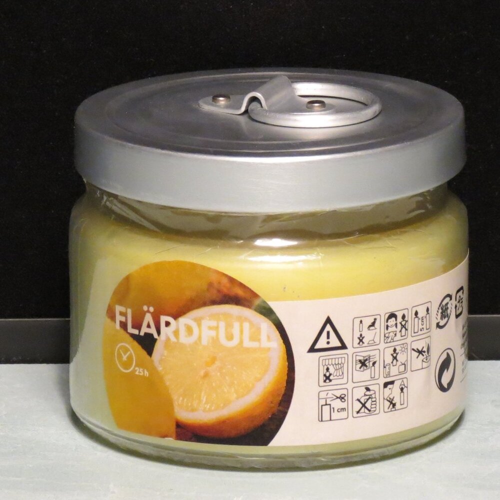 IKEA Lemon Scented 15 Hour Candle in Jar/NOB